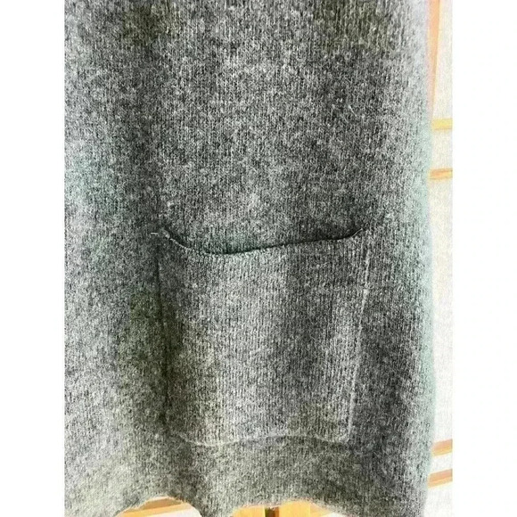 Chiaramente Open Front Hooded Gray/Blue Hooded Cardigan Vest Italian Sz Small - Picture 3 of 8